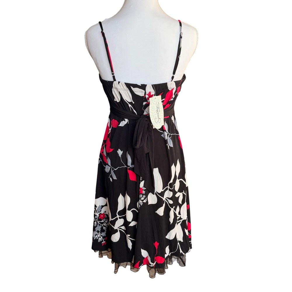 Speechless Floral Empire Waist Sun Dress Black Red White M59051UN6 Medium NWT - Picture 5 of 8